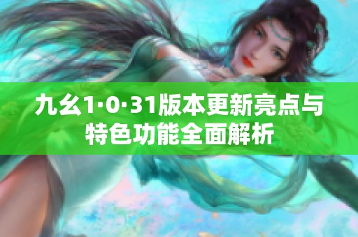 九幺1·0·31版本更新亮点与特色功能全面解析