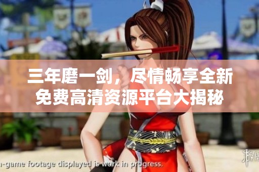 三年磨一剑，尽情畅享全新免费高清资源平台大揭秘