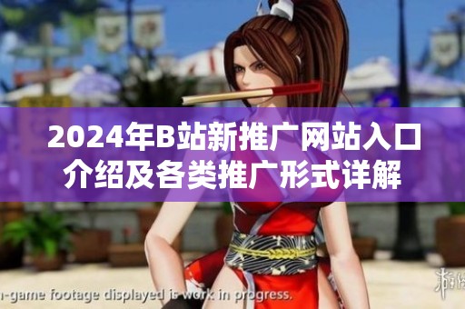 2024年B站新推广网站入口介绍及各类推广形式详解