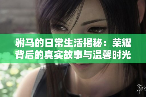 驸马的日常生活揭秘：荣耀背后的真实故事与温馨时光